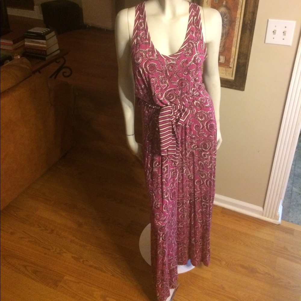 Tory Burch Pink Print Maxi Dress
